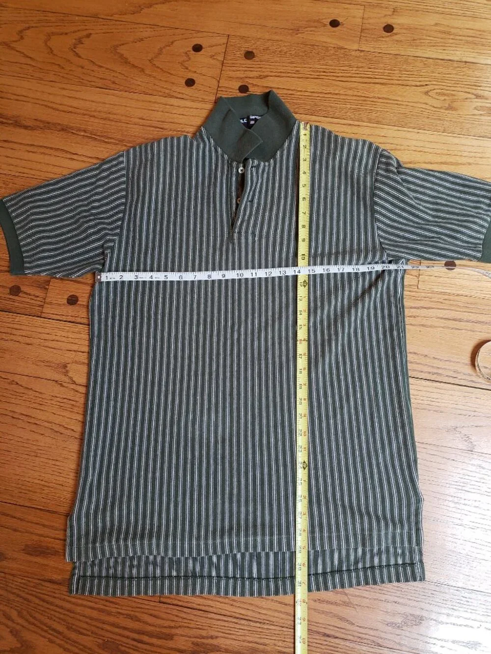 Polo Sport Ralph Lauren Polo Shirt Vintage 90s Vertical Striped L Green